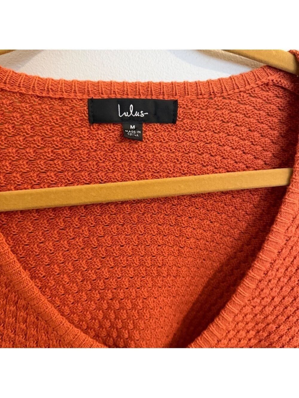Lulus Total Frills Rust Orange Knit Drawstring Cropped Sweater Top - Picture 8 of 10